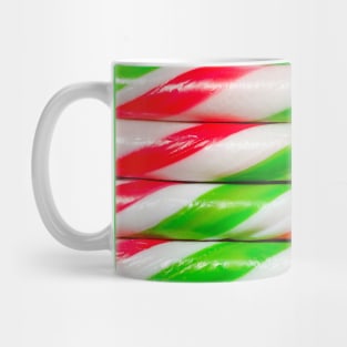 Green and Red Candy Cane Christmas Candies Photograph Mug